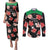 Custom Saint Kitts and Nevis Cricket Couples Matching Puletasi and Long Sleeve Button Shirt 2025 Go Patriots Tropical Style - Wonder Print Shop