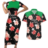 Custom Saint Kitts and Nevis Cricket Couples Matching Short Sleeve Bodycon Dress and Hawaiian Shirt 2025 Go Patriots Tropical Style - Wonder Print Shop