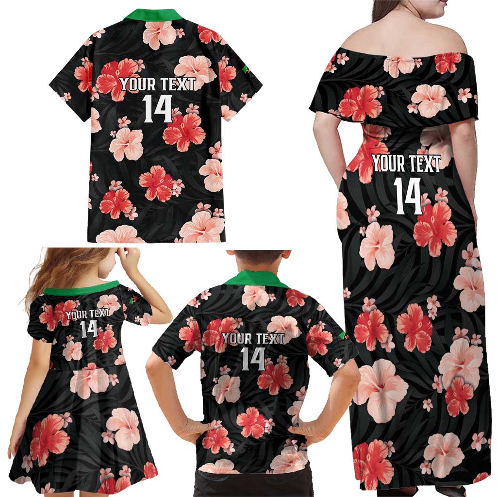 Custom Saint Kitts and Nevis Cricket Family Matching Off Shoulder Maxi Dress and Hawaiian Shirt 2025 Go Patriots Tropical Style - Wonder Print Shop