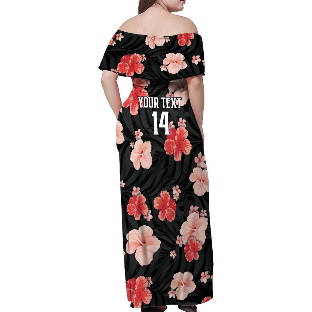 Custom Saint Kitts and Nevis Cricket Family Matching Off Shoulder Maxi Dress and Hawaiian Shirt 2025 Go Patriots Tropical Style - Wonder Print Shop