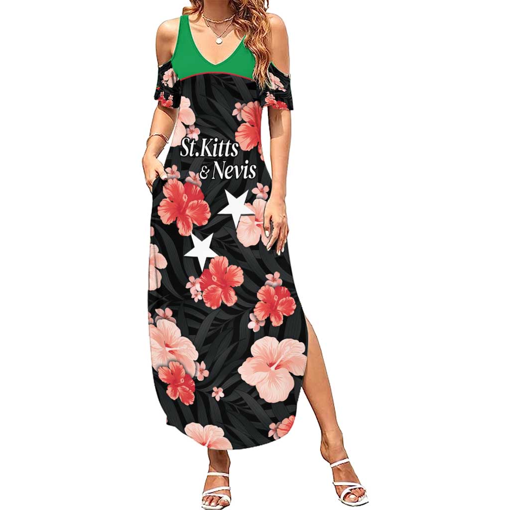 Custom Saint Kitts and Nevis Cricket Family Matching Summer Maxi Dress and Hawaiian Shirt 2025 Go Patriots Tropical Style - Wonder Print Shop