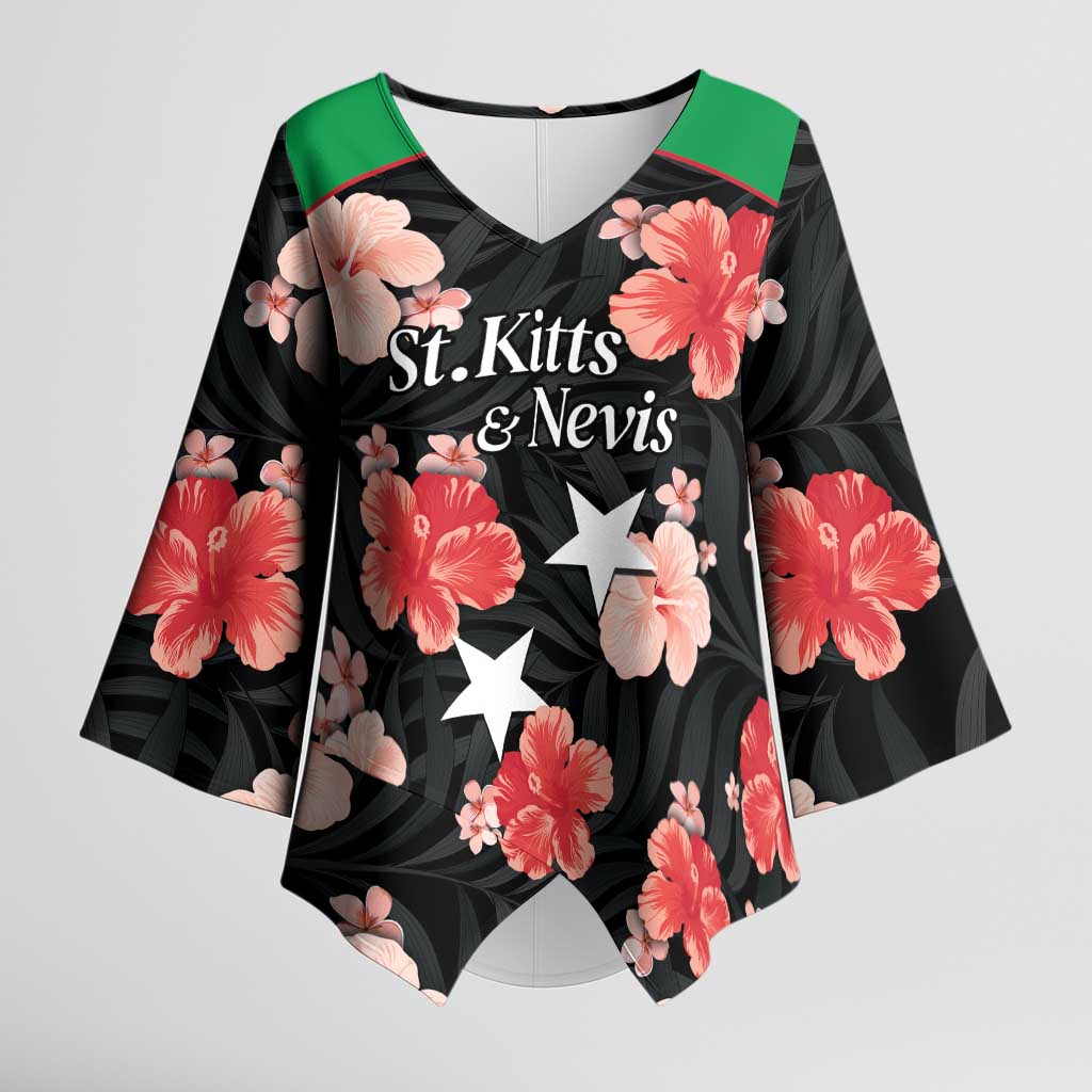 Custom Saint Kitts and Nevis Cricket Kimono Sleeve Blouse 2025 Go Patriots Tropical Style - Wonder Print Shop