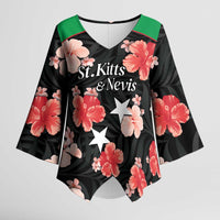 Custom Saint Kitts and Nevis Cricket Kimono Sleeve Blouse 2025 Go Patriots Tropical Style - Wonder Print Shop