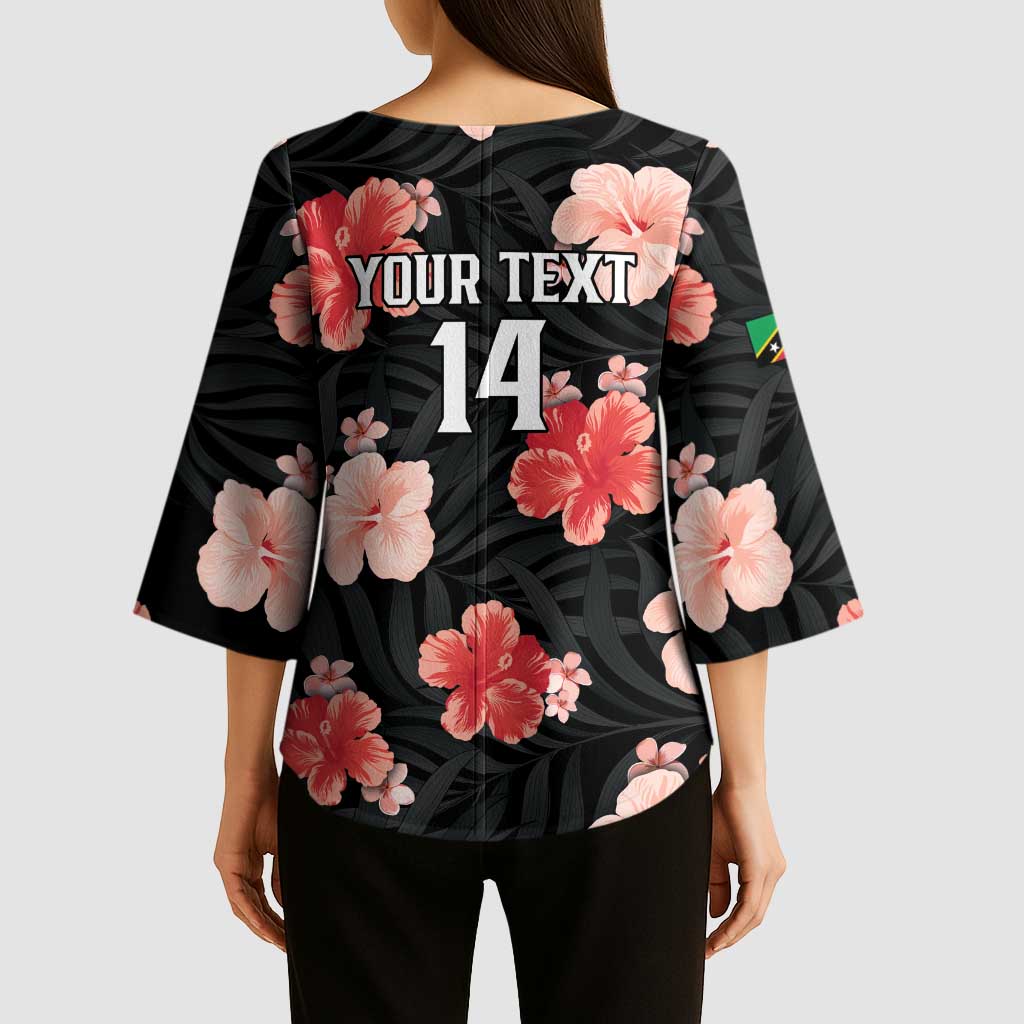 Custom Saint Kitts and Nevis Cricket Kimono Sleeve Blouse 2025 Go Patriots Tropical Style - Wonder Print Shop