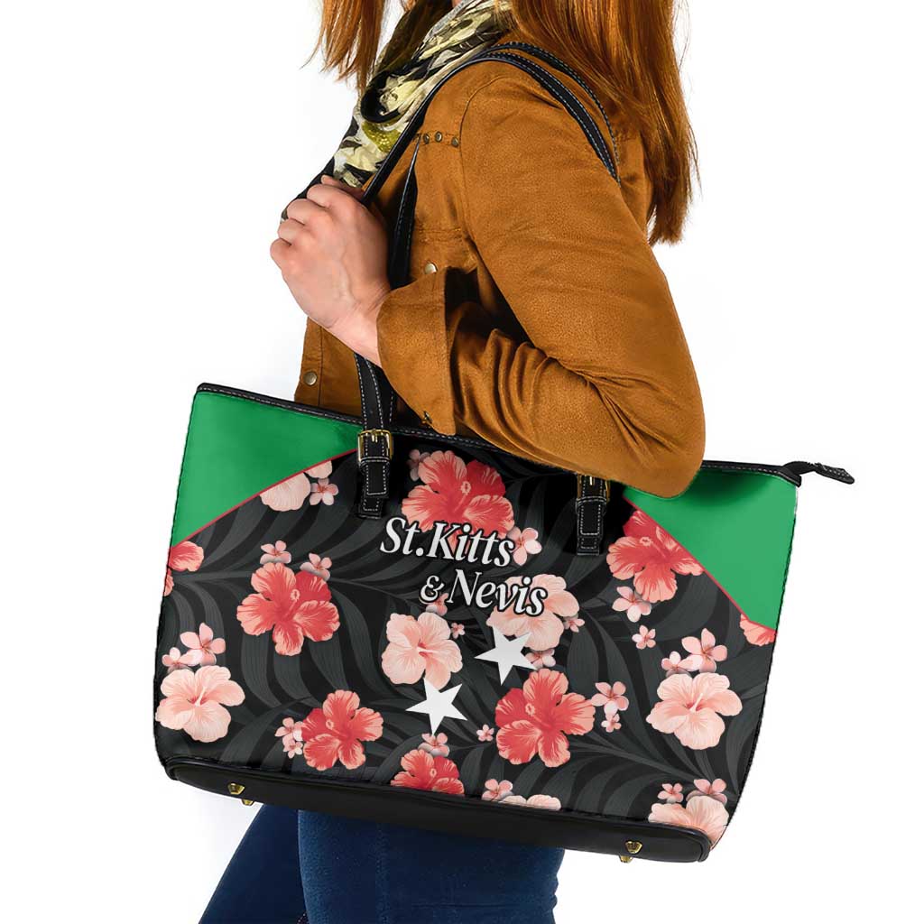 Saint Kitts and Nevis Cricket Leather Tote Bag 2025 Go Patriots Tropical Style - Wonder Print Shop