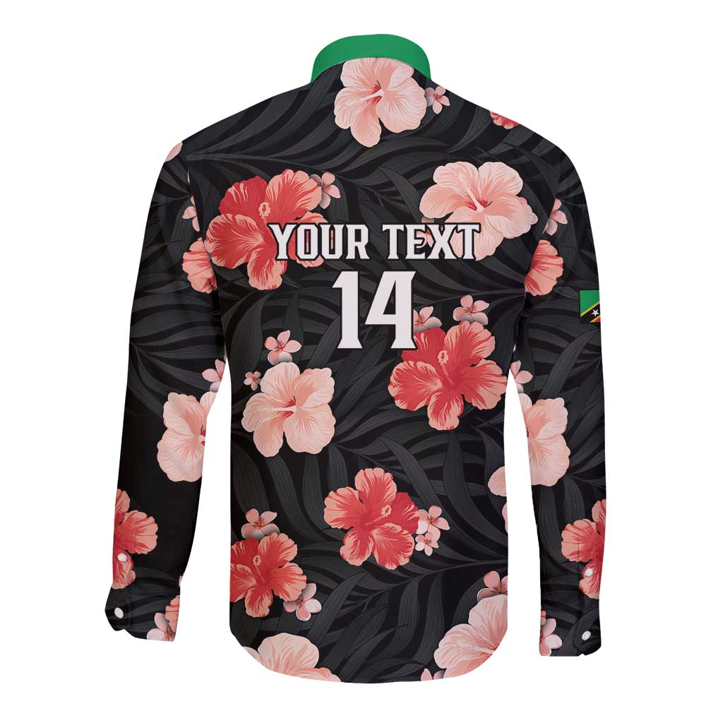 Custom Saint Kitts and Nevis Cricket Long Sleeve Button Shirt 2025 Go Patriots Tropical Style - Wonder Print Shop