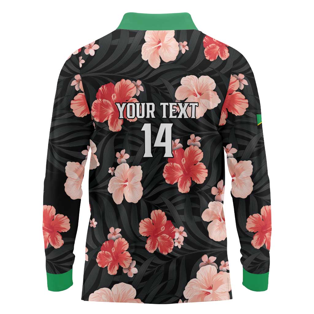 Custom Saint Kitts and Nevis Cricket Long Sleeve Polo Shirt 2025 Go Patriots Tropical Style - Wonder Print Shop