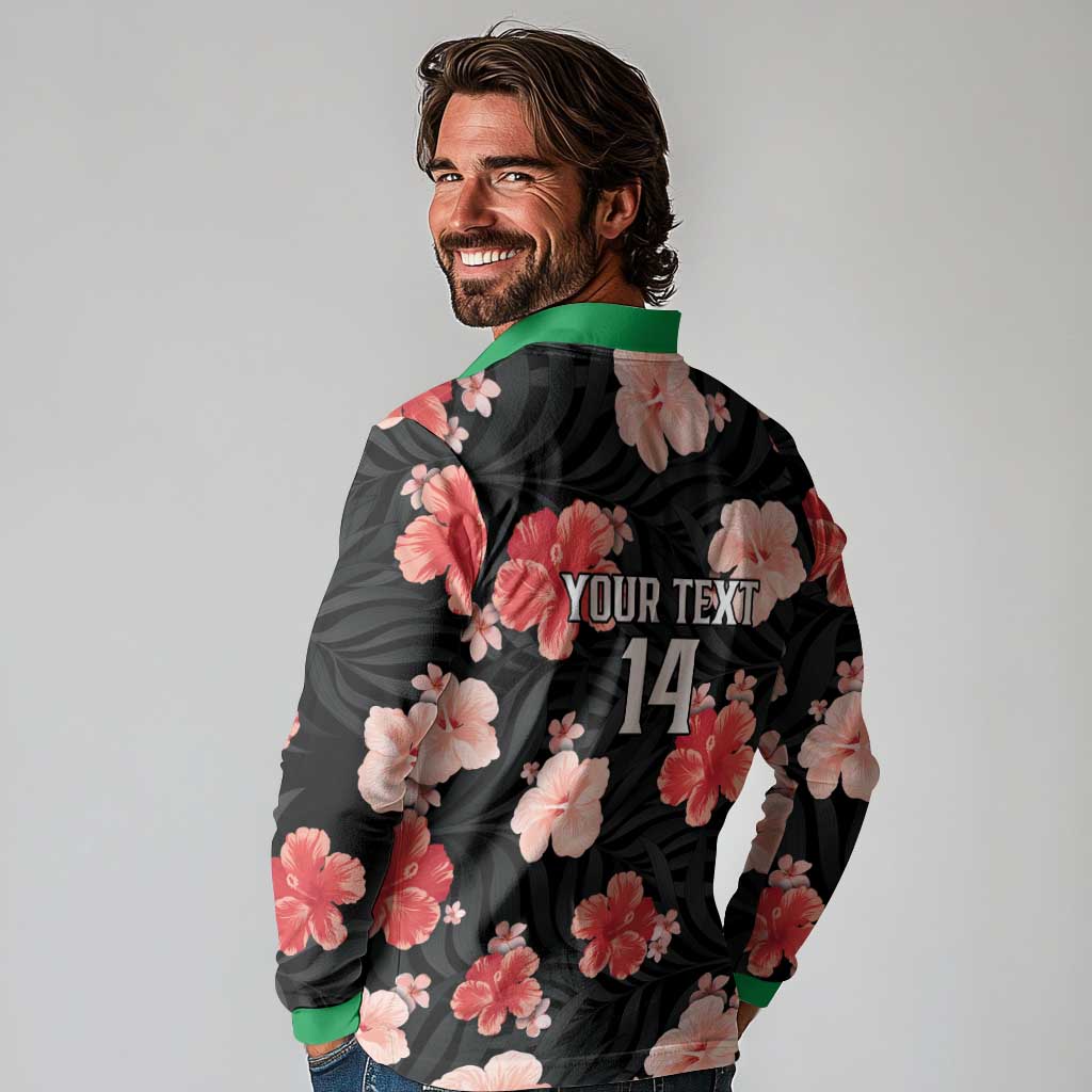 Custom Saint Kitts and Nevis Cricket Long Sleeve Polo Shirt 2025 Go Patriots Tropical Style - Wonder Print Shop