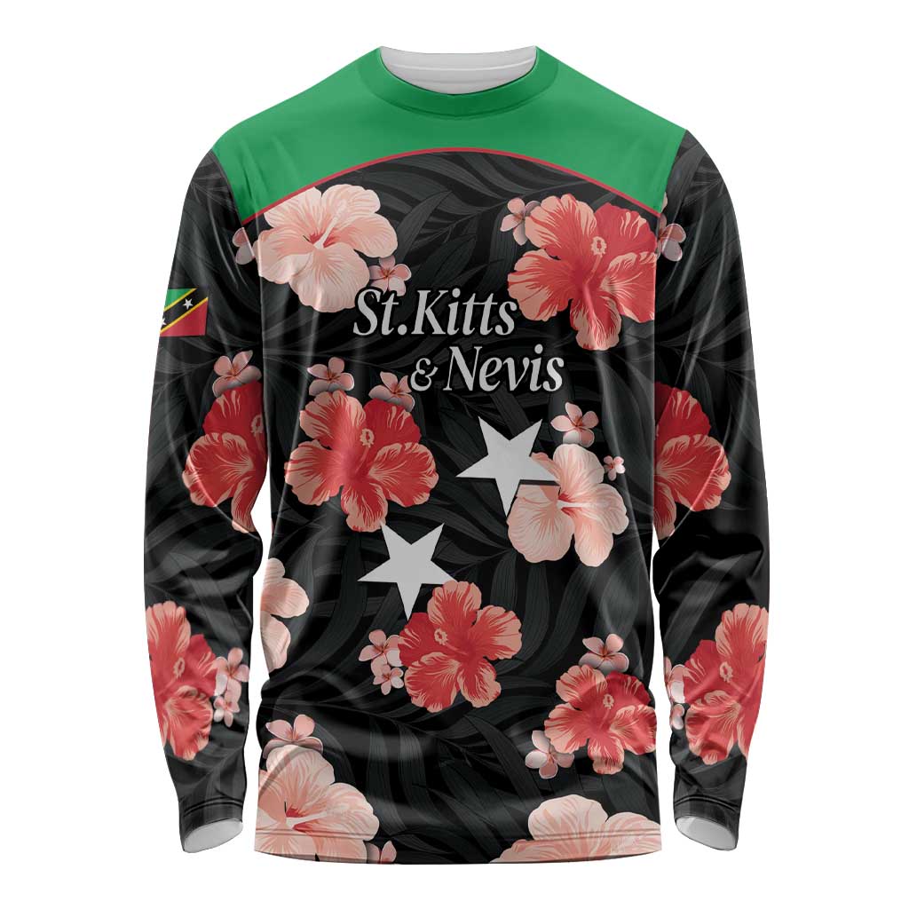Custom Saint Kitts and Nevis Cricket Long Sleeve Shirt 2025 Go Patriots Tropical Style - Wonder Print Shop