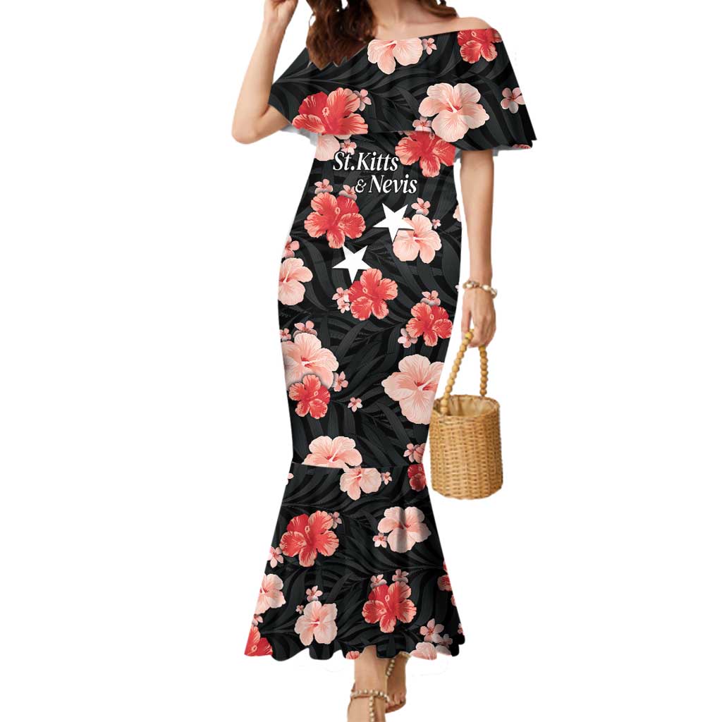 Custom Saint Kitts and Nevis Cricket Mermaid Dress 2025 Go Patriots Tropical Style - Wonder Print Shop