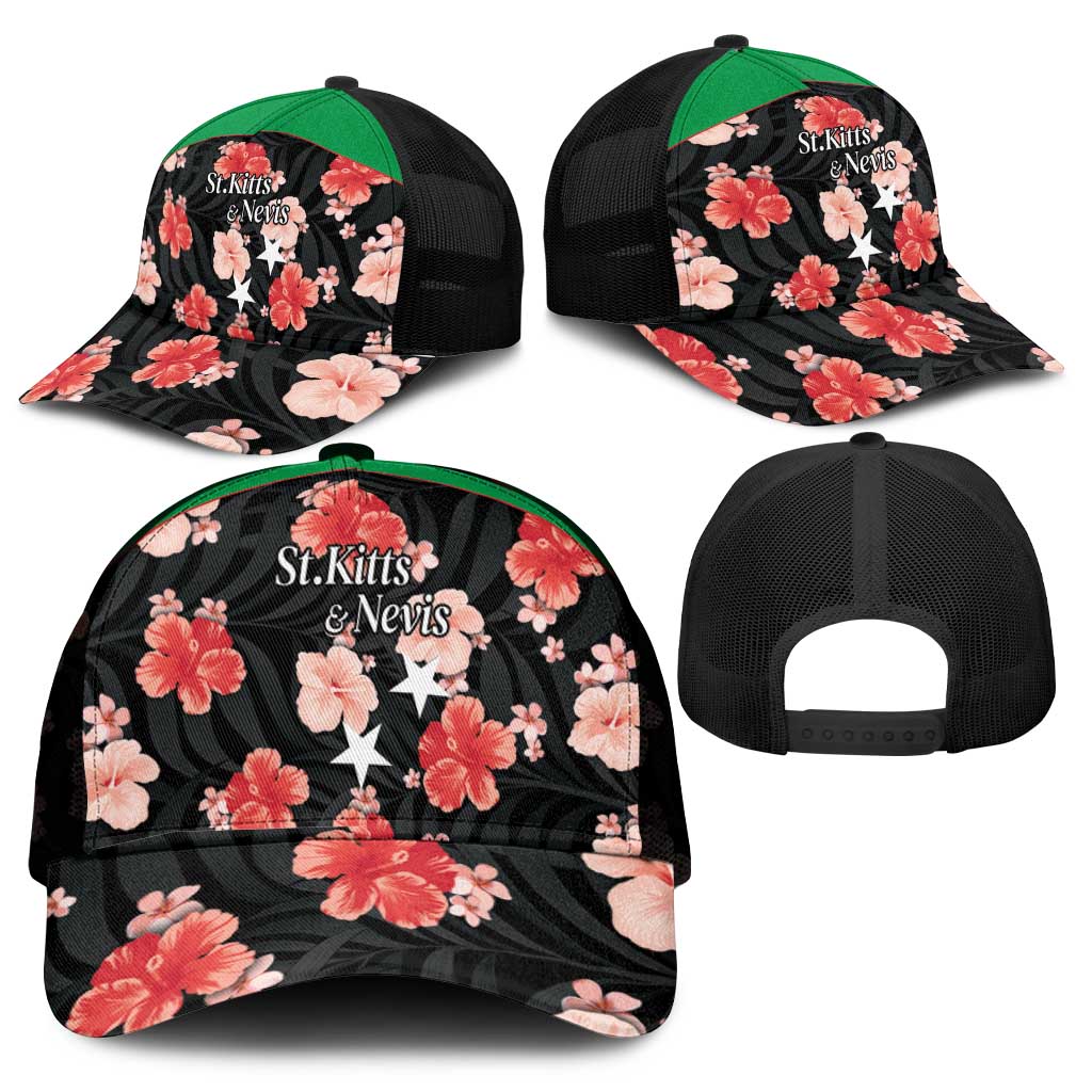Saint Kitts and Nevis Cricket Mesh Trucker Cap 2025 Go Patriots Tropical Style - Wonder Print Shop