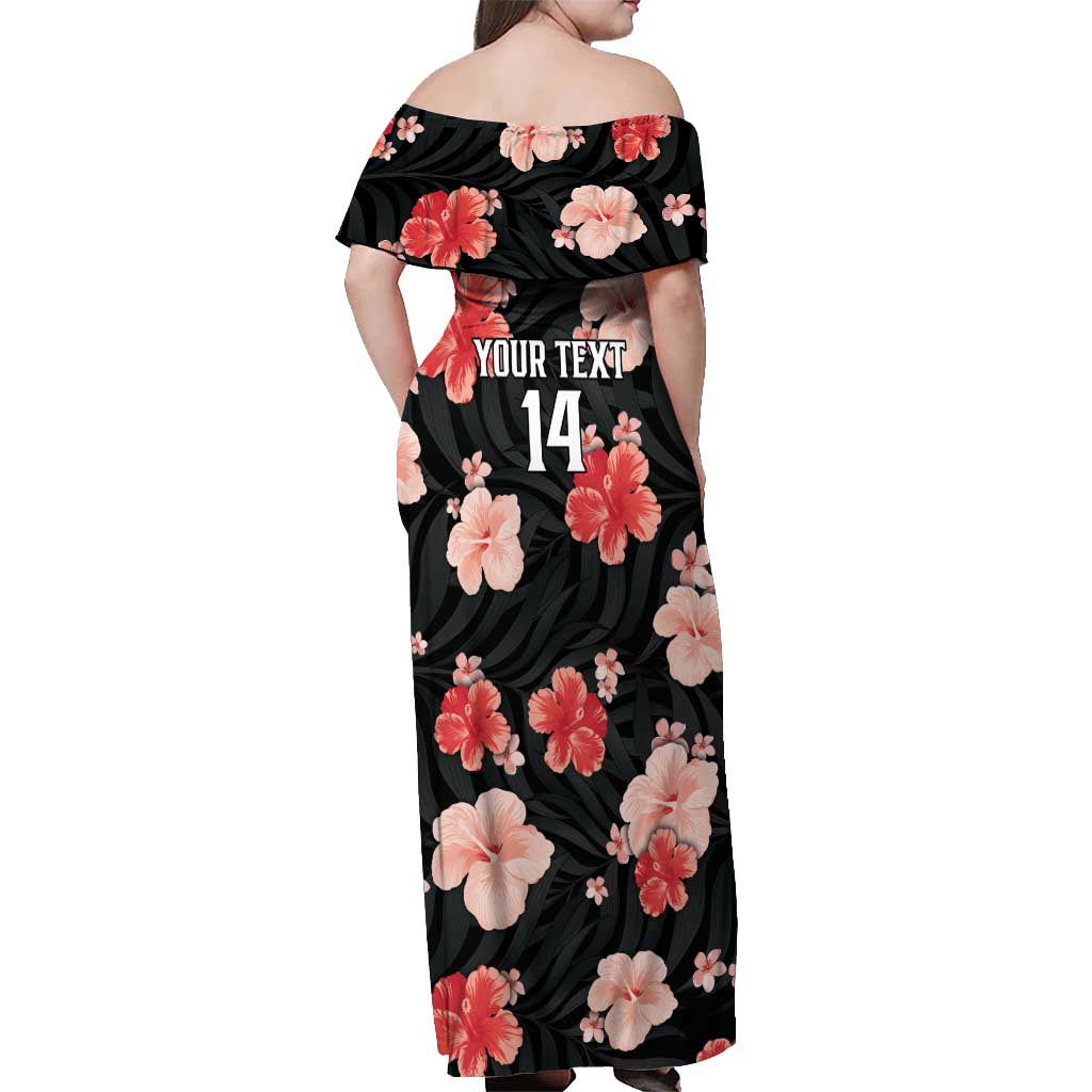 Custom Saint Kitts and Nevis Cricket Off Shoulder Maxi Dress 2025 Go Patriots Tropical Style - Wonder Print Shop