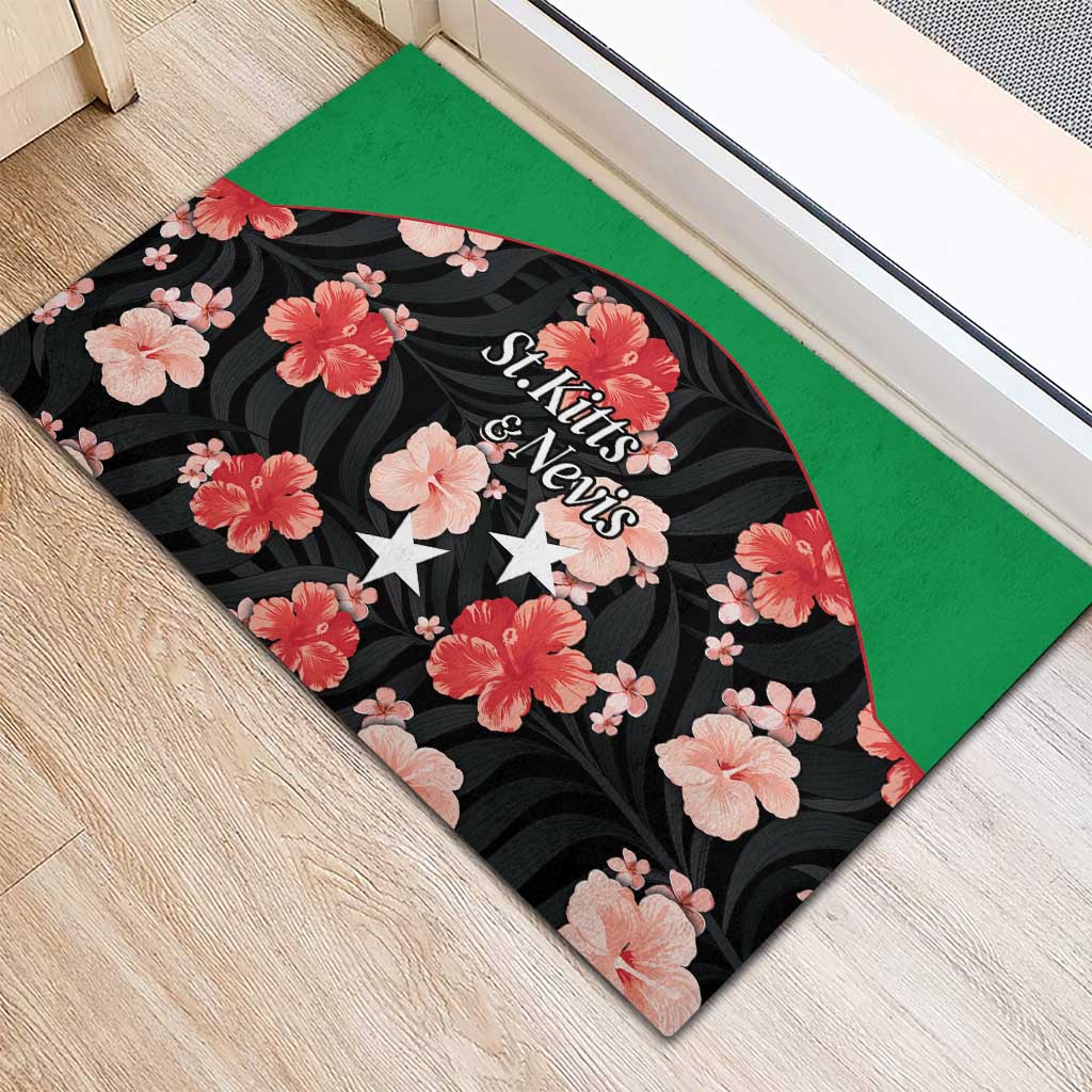 Saint Kitts and Nevis Cricket Rubber Doormat 2025 Go Patriots Tropical Style - Wonder Print Shop