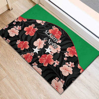 Saint Kitts and Nevis Cricket Rubber Doormat 2025 Go Patriots Tropical Style - Wonder Print Shop