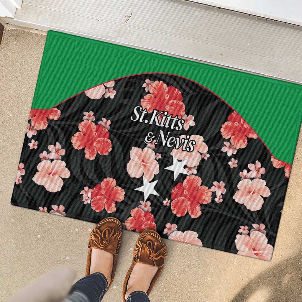 Saint Kitts and Nevis Cricket Rubber Doormat 2025 Go Patriots Tropical Style - Wonder Print Shop