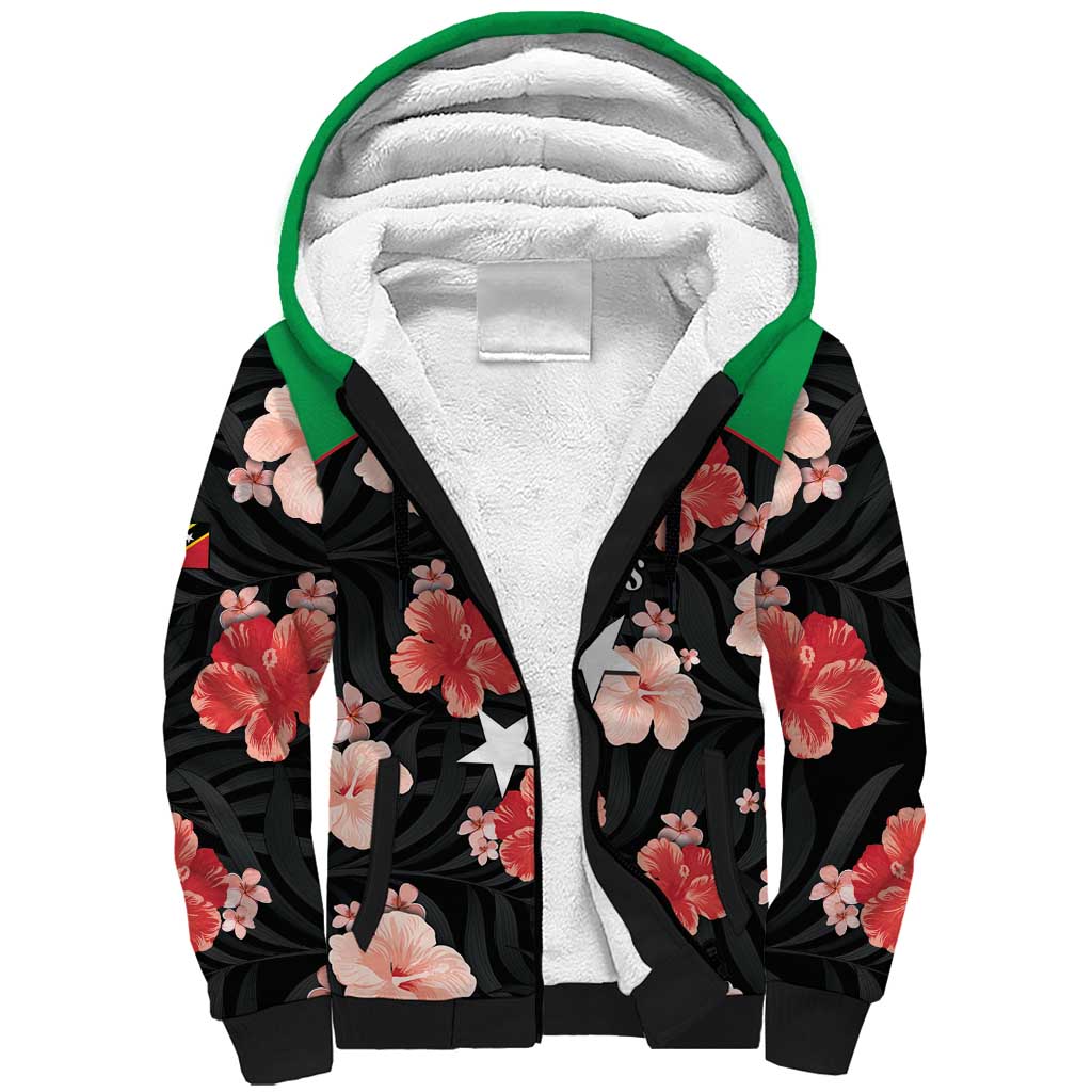 Custom Saint Kitts and Nevis Cricket Sherpa Hoodie 2025 Go Patriots Tropical Style - Wonder Print Shop