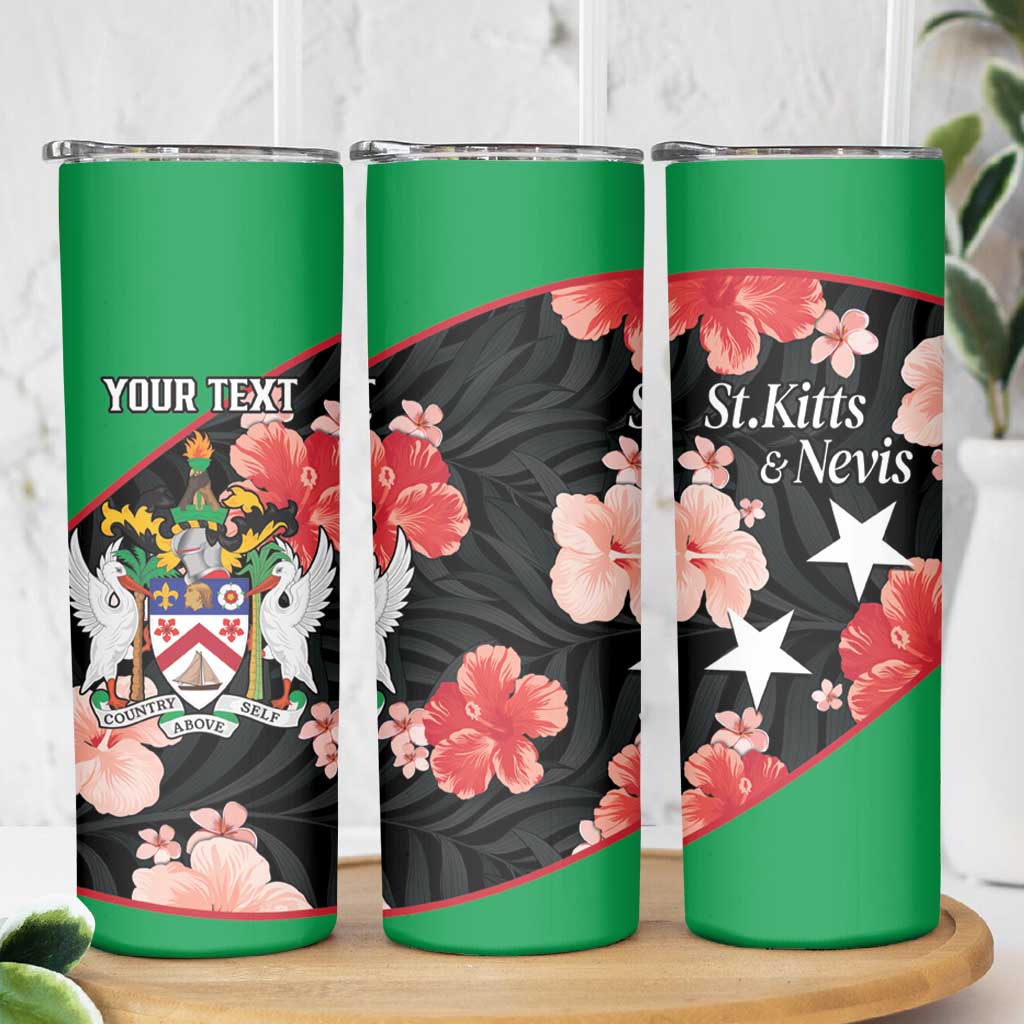 Custom Saint Kitts and Nevis Cricket Skinny Tumbler 2025 Go Patriots Tropical Style - Wonder Print Shop