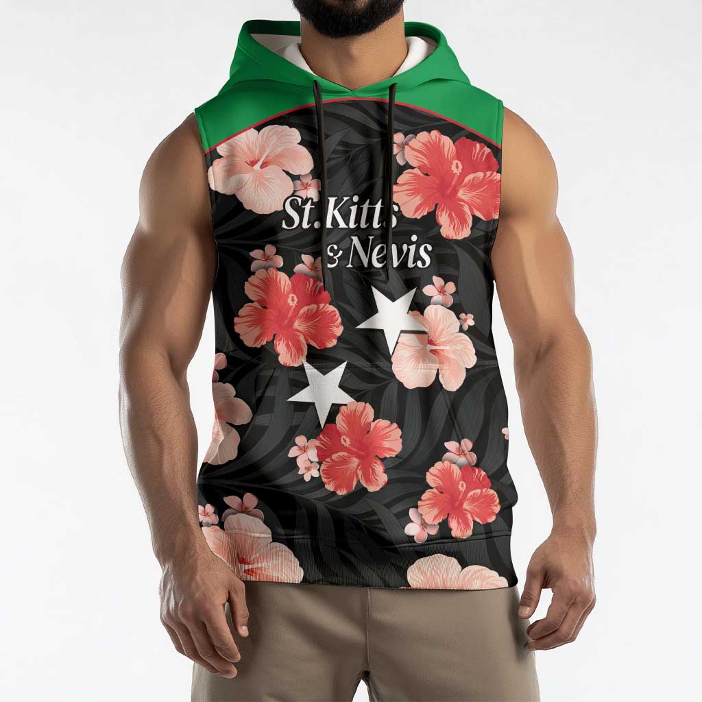 Custom Saint Kitts and Nevis Cricket Sleeveless Hoodie 2025 Go Patriots Tropical Style - Wonder Print Shop