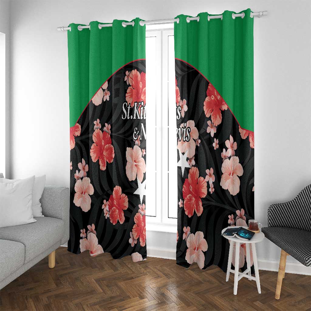 Saint Kitts and Nevis Cricket Window Curtain 2025 Go Patriots Tropical Style - Wonder Print Shop
