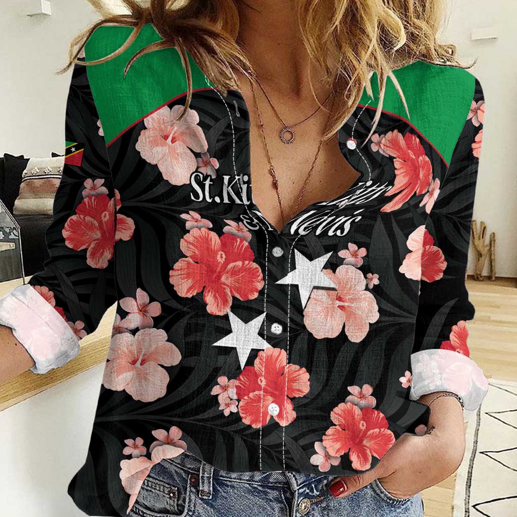 Custom Saint Kitts and Nevis Cricket Women Casual Shirt 2025 Go Patriots Tropical Style - Wonder Print Shop