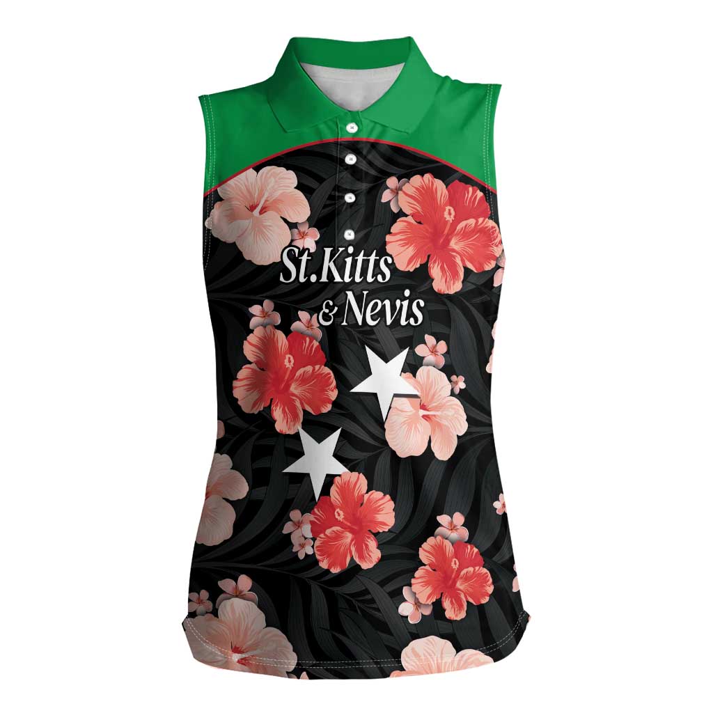 Custom Saint Kitts and Nevis Cricket Women Sleeveless Polo Shirt 2025 Go Patriots Tropical Style - Wonder Print Shop