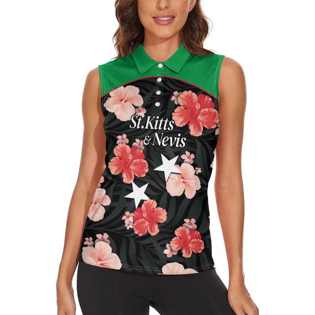 Custom Saint Kitts and Nevis Cricket Women Sleeveless Polo Shirt 2025 Go Patriots Tropical Style - Wonder Print Shop