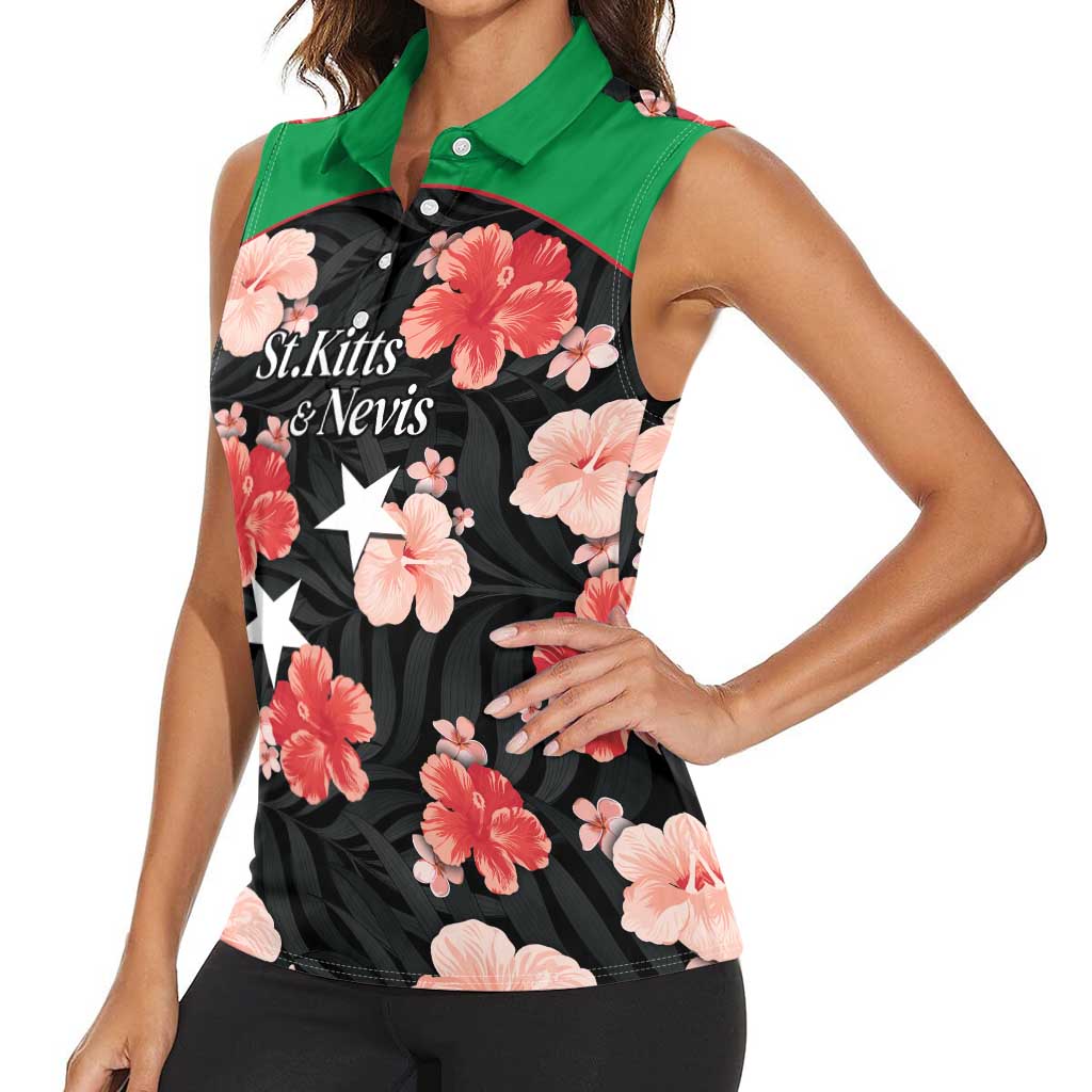 Custom Saint Kitts and Nevis Cricket Women Sleeveless Polo Shirt 2025 Go Patriots Tropical Style - Wonder Print Shop