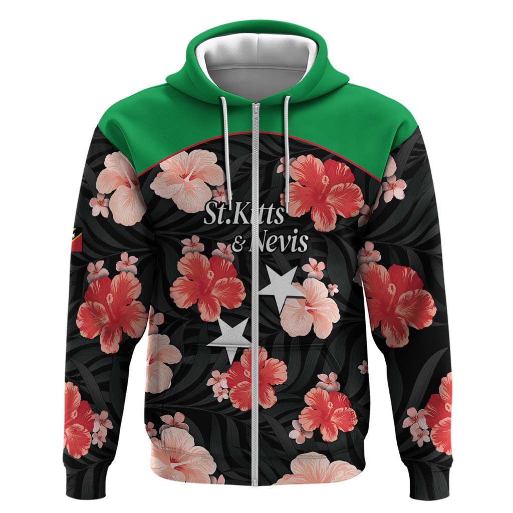 Custom Saint Kitts and Nevis Cricket Zip Hoodie 2025 Go Patriots Tropical Style - Wonder Print Shop