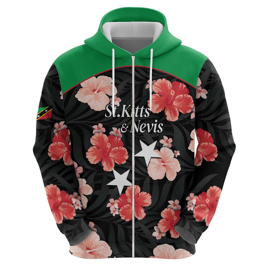 Custom Saint Kitts and Nevis Cricket Zip Hoodie 2025 Go Patriots Tropical Style - Wonder Print Shop