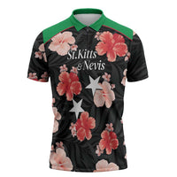 Custom Saint Kitts and Nevis Cricket Zipper Polo Shirt 2025 Go Patriots Tropical Style - Wonder Print Shop