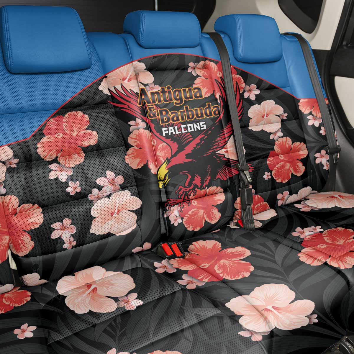 Antigua and Barbuda Cricket Back Car Seat Cover 2025 Go Falcons Tropical Style - Wonder Print Shop
