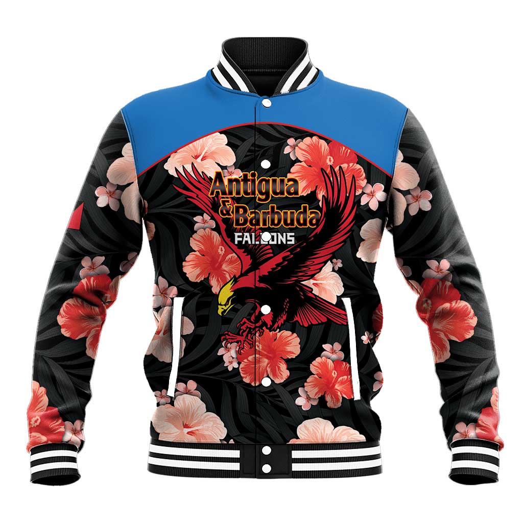 Custom Antigua and Barbuda Cricket Baseball Jacket 2025 Go Falcons Tropical Style - Wonder Print Shop