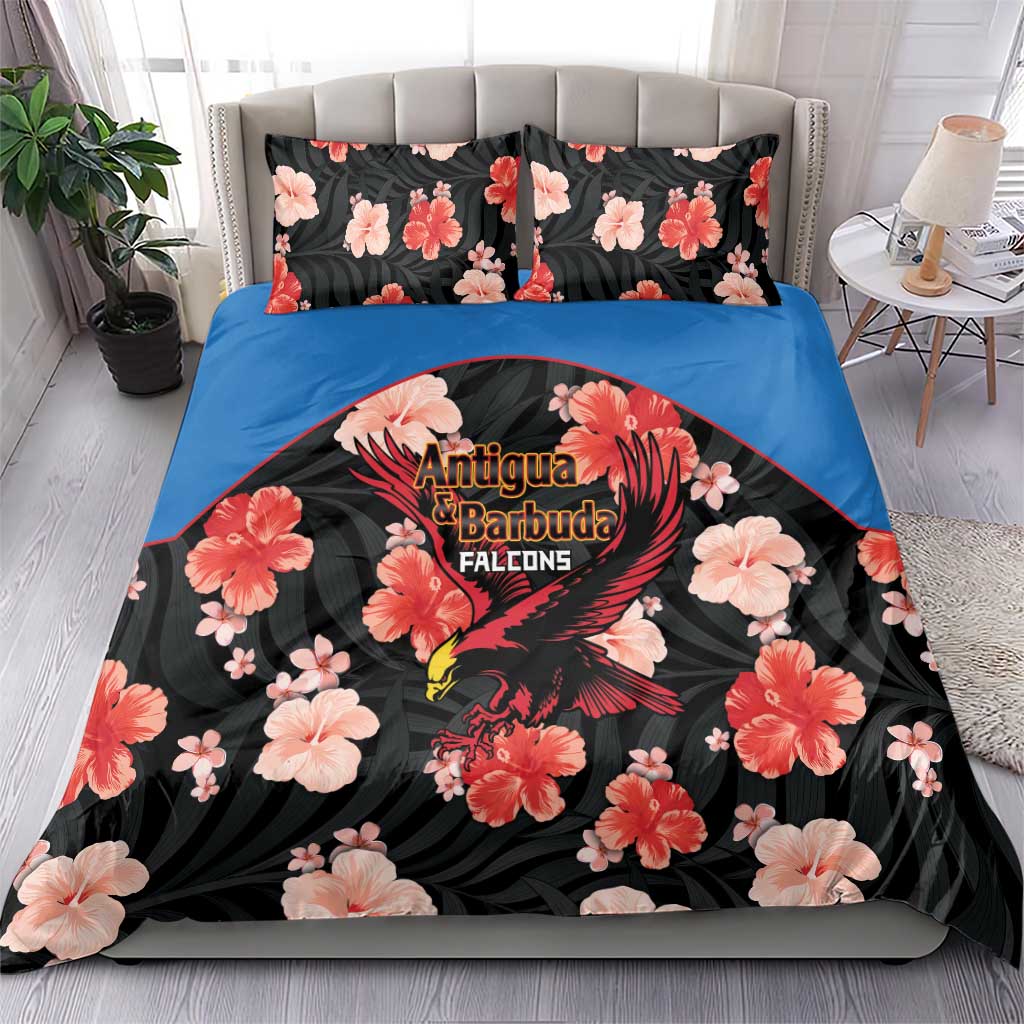 Antigua and Barbuda Cricket Bedding Set 2025 Go Falcons Tropical Style - Wonder Print Shop