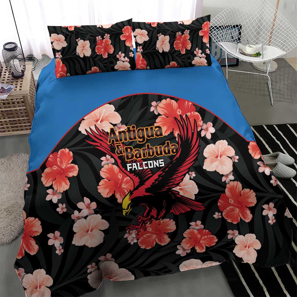 Antigua and Barbuda Cricket Bedding Set 2025 Go Falcons Tropical Style - Wonder Print Shop