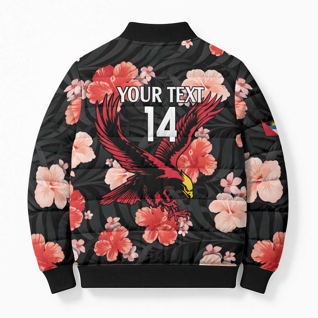 Custom Antigua and Barbuda Cricket Bomber Puffer Jacket 2025 Go Falcons Tropical Style - Wonder Print Shop
