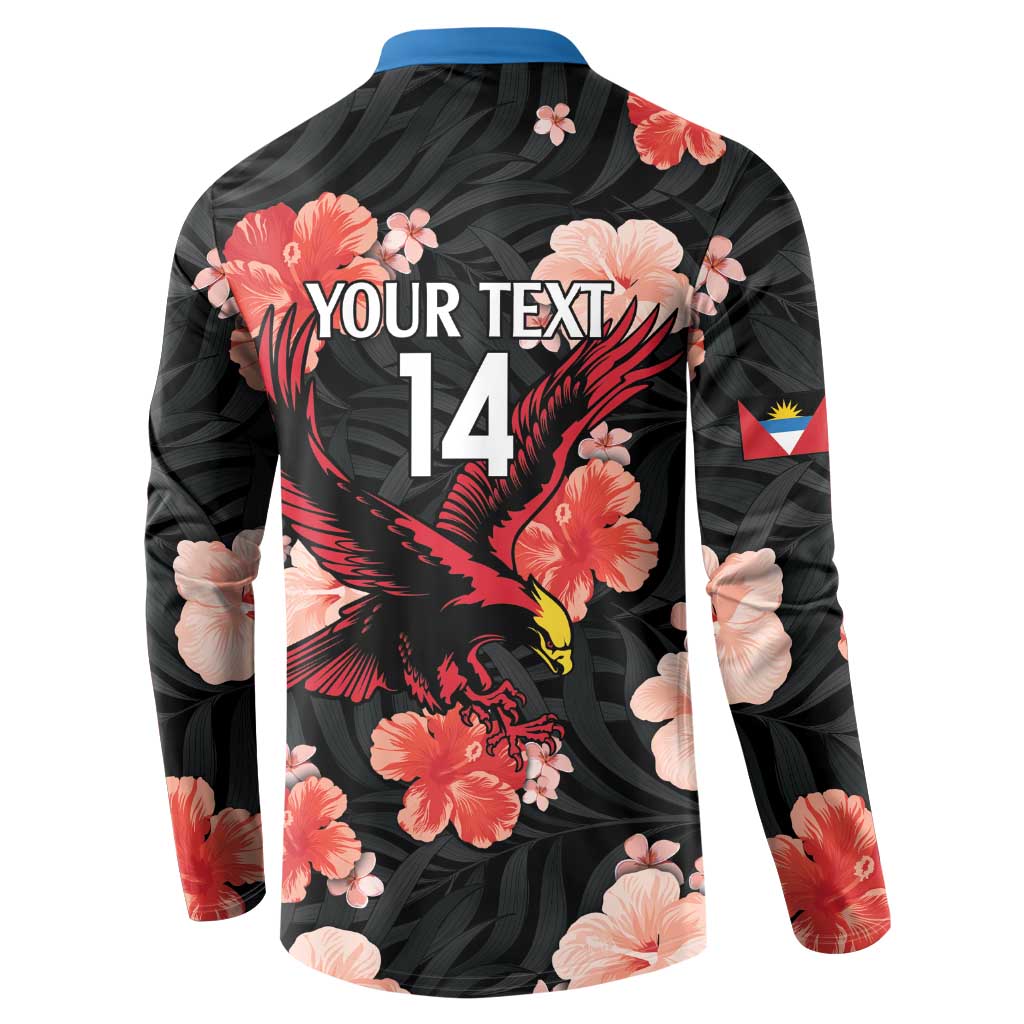 Custom Antigua and Barbuda Cricket Button Sweatshirt 2025 Go Falcons Tropical Style - Wonder Print Shop