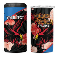 Custom Antigua and Barbuda Cricket 4 in 1 Can Cooler Tumbler 2025 Go Falcons Tropical Style - Wonder Print Shop