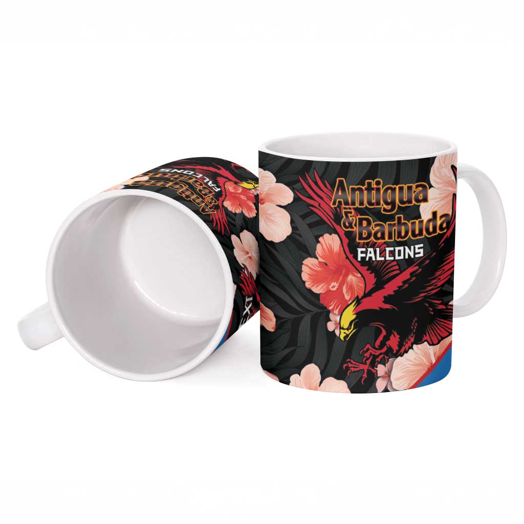 Custom Antigua and Barbuda Cricket Ceramic Mug 2025 Go Falcons Tropical Style - Wonder Print Shop