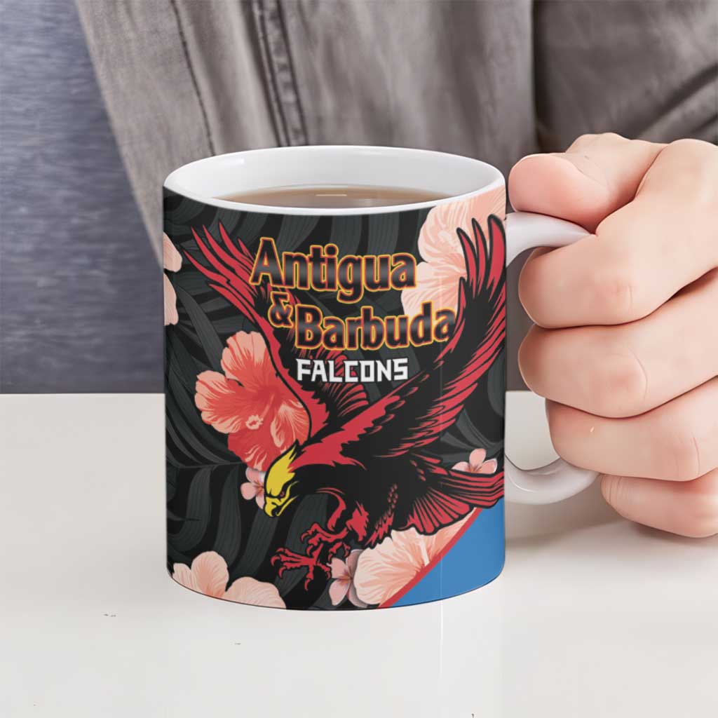 Custom Antigua and Barbuda Cricket Ceramic Mug 2025 Go Falcons Tropical Style - Wonder Print Shop