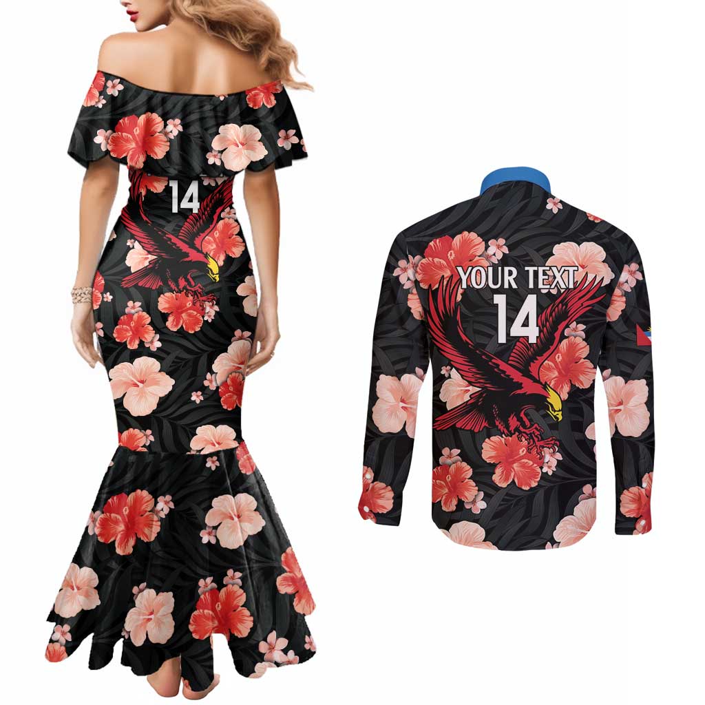 Custom Antigua and Barbuda Cricket Couples Matching Mermaid Dress and Long Sleeve Button Shirt 2025 Go Falcons Tropical Style - Wonder Print Shop