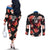 Custom Antigua and Barbuda Cricket Couples Matching Off The Shoulder Long Sleeve Dress and Long Sleeve Button Shirt 2025 Go Falcons Tropical Style - Wonder Print Shop