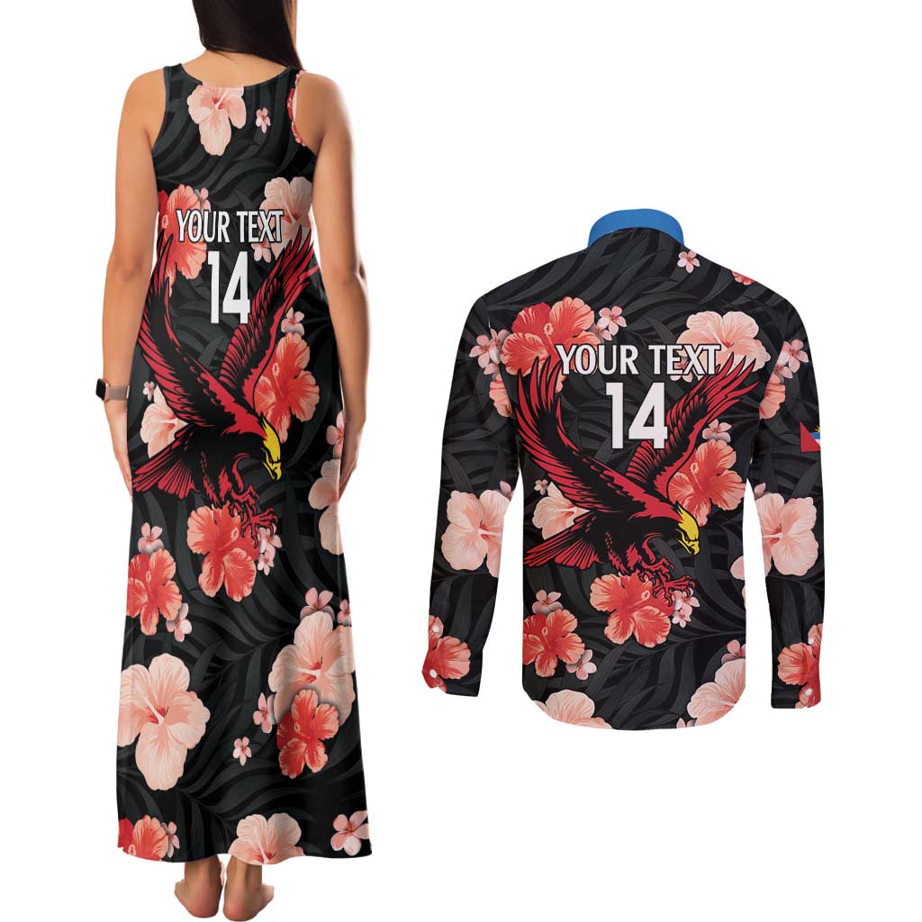 Custom Antigua and Barbuda Cricket Couples Matching Tank Maxi Dress and Long Sleeve Button Shirt 2025 Go Falcons Tropical Style - Wonder Print Shop