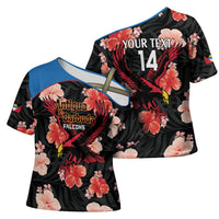 Custom Antigua and Barbuda Cricket Cross Shoulder Shirt 2025 Go Falcons Tropical Style - Wonder Print Shop