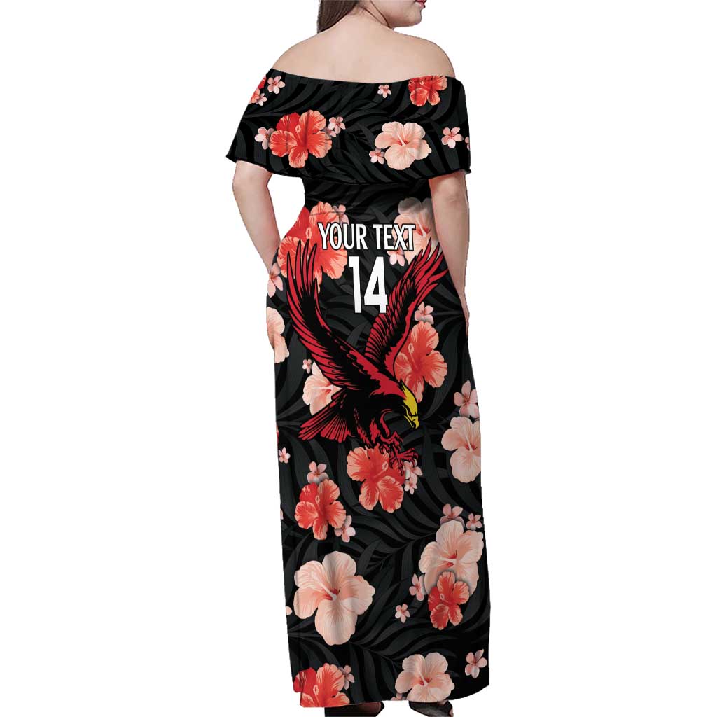 Custom Antigua and Barbuda Cricket Family Matching Off Shoulder Maxi Dress and Hawaiian Shirt 2025 Go Falcons Tropical Style - Wonder Print Shop