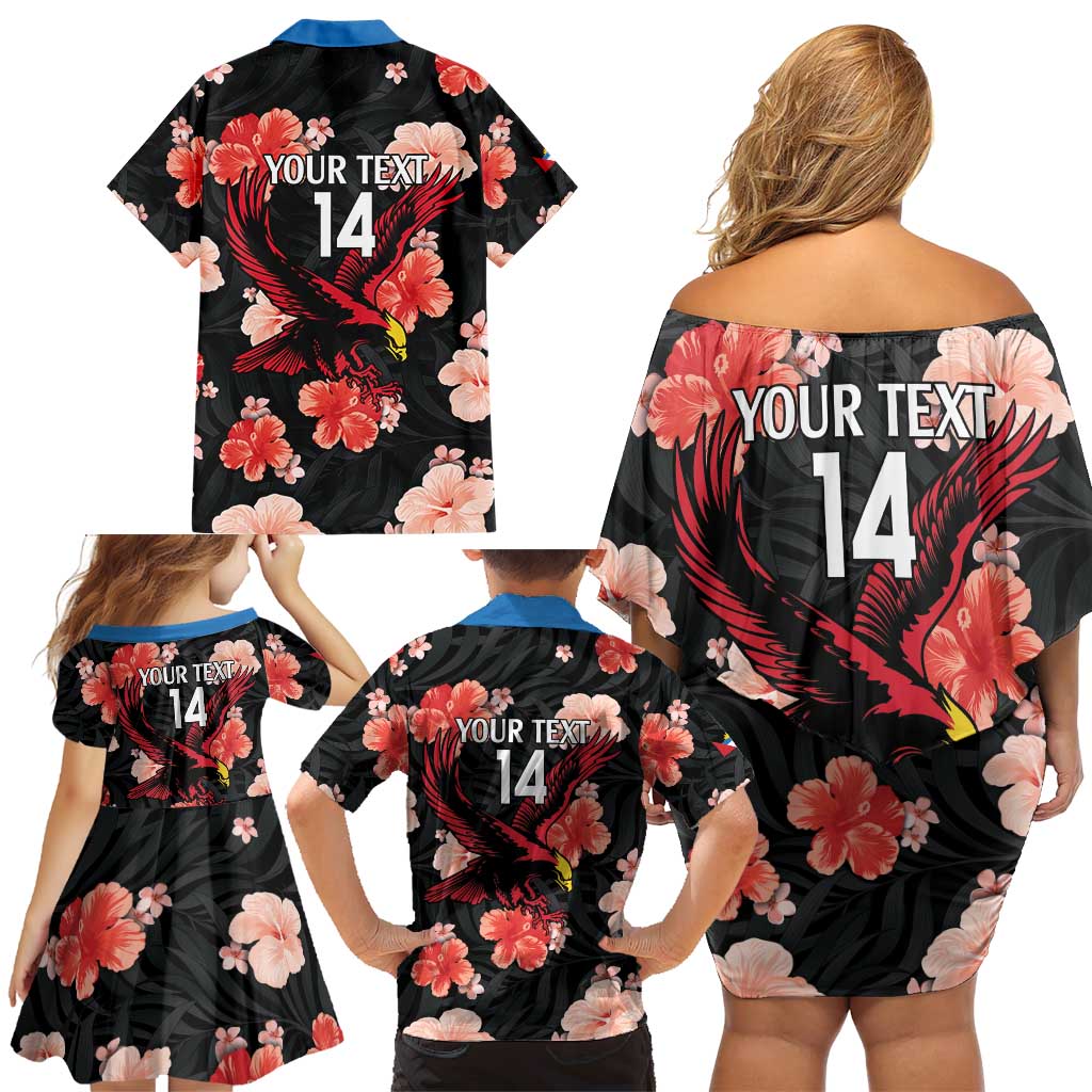 Custom Antigua and Barbuda Cricket Family Matching Off Shoulder Short Dress and Hawaiian Shirt 2025 Go Falcons Tropical Style - Wonder Print Shop