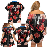 Custom Antigua and Barbuda Cricket Family Matching Off Shoulder Short Dress and Hawaiian Shirt 2025 Go Falcons Tropical Style - Wonder Print Shop