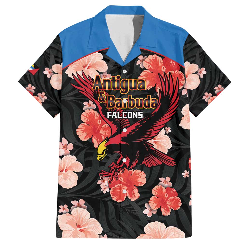 Custom Antigua and Barbuda Cricket Family Matching Off Shoulder Short Dress and Hawaiian Shirt 2025 Go Falcons Tropical Style - Wonder Print Shop