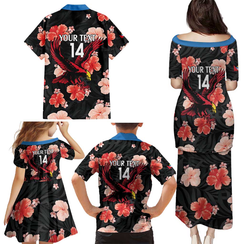 Custom Antigua and Barbuda Cricket Family Matching Puletasi and Hawaiian Shirt 2025 Go Falcons Tropical Style - Wonder Print Shop