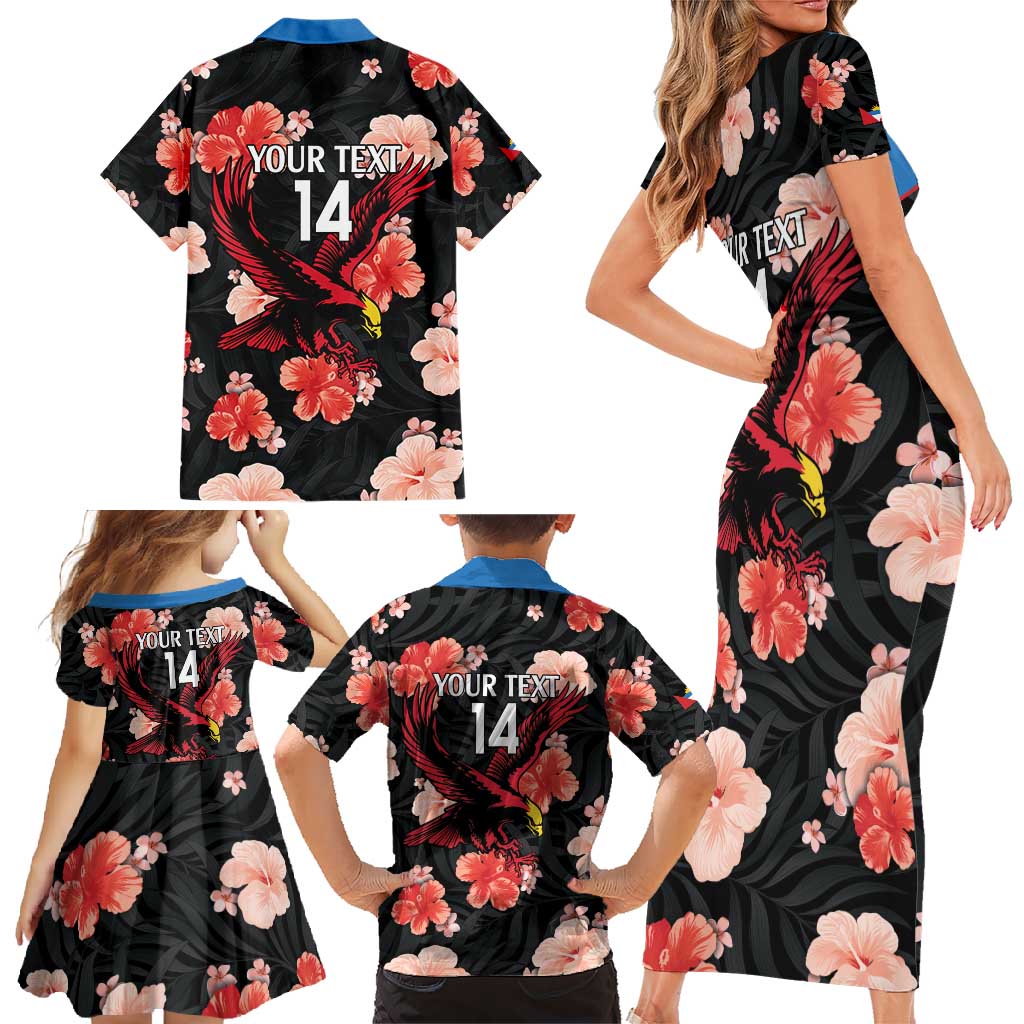 Custom Antigua and Barbuda Cricket Family Matching Short Sleeve Bodycon Dress and Hawaiian Shirt 2025 Go Falcons Tropical Style - Wonder Print Shop