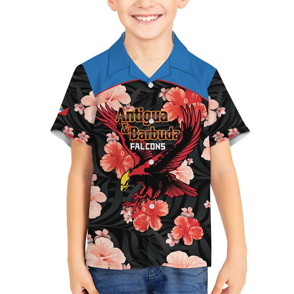 Custom Antigua and Barbuda Cricket Family Matching Short Sleeve Bodycon Dress and Hawaiian Shirt 2025 Go Falcons Tropical Style - Wonder Print Shop